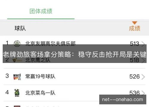 老牌劲旅客场拿分策略：稳守反击抢开局是关键